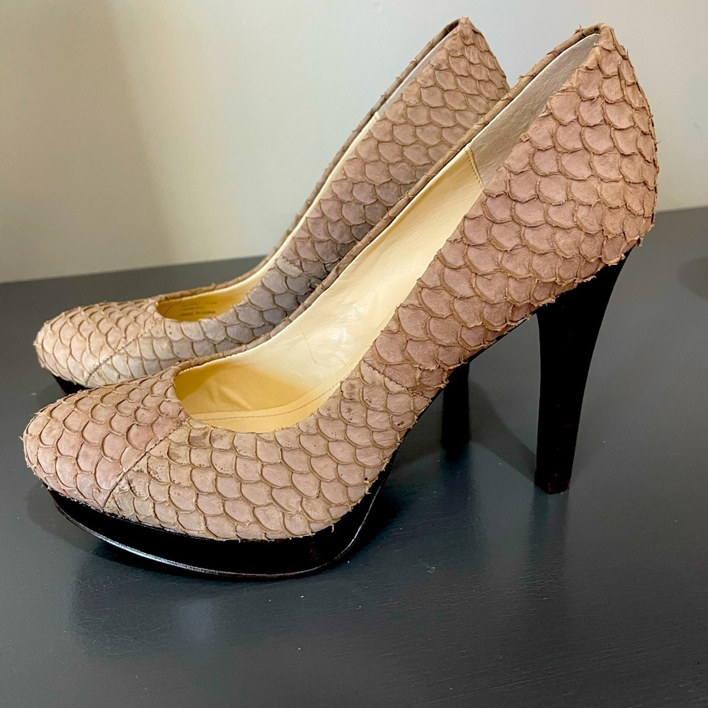 Calvin Klein - Beige and Dark Brown 4.5 heel size 8M